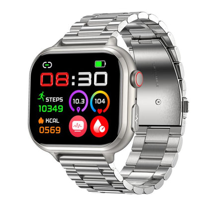 TK17 1.91 inch Horizontal Screen Steel Strap Smart Watch Supports ECG Electrocardiogram(Silver) - Smart Watches by buy2fix | Online Shopping UK | buy2fix