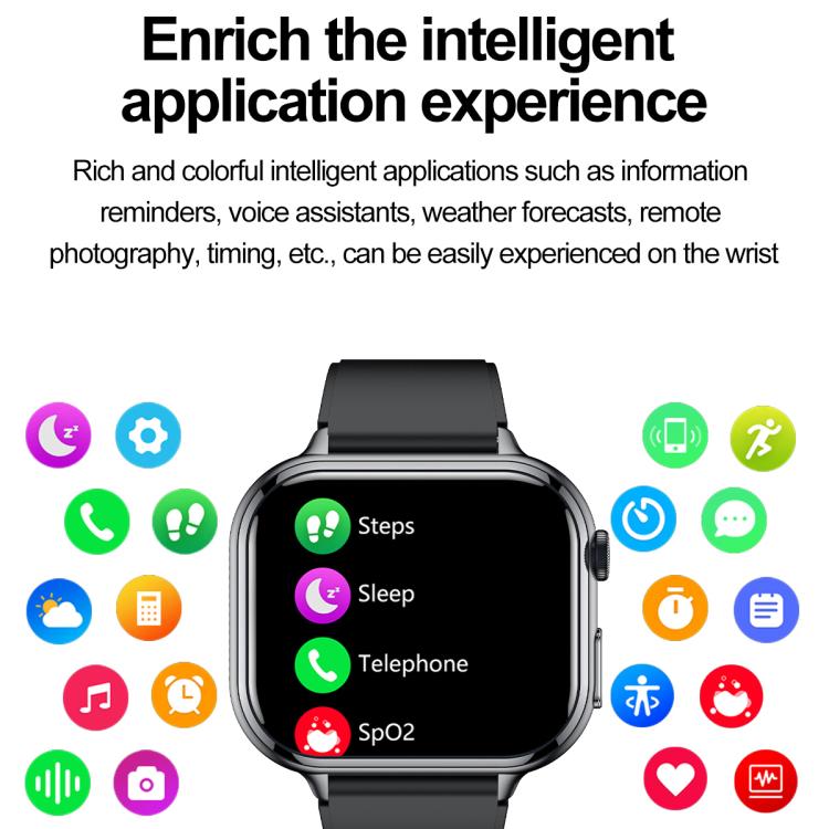 TK17 1.91 inch Horizontal Screen Steel Strap Smart Watch Supports ECG Electrocardiogram(Silver) - Smart Watches by buy2fix | Online Shopping UK | buy2fix