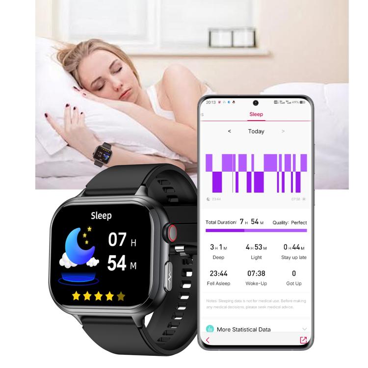 TK17 1.91 inch Horizontal Screen Steel Strap Smart Watch Supports ECG Electrocardiogram(Black) - Smart Watches by buy2fix | Online Shopping UK | buy2fix