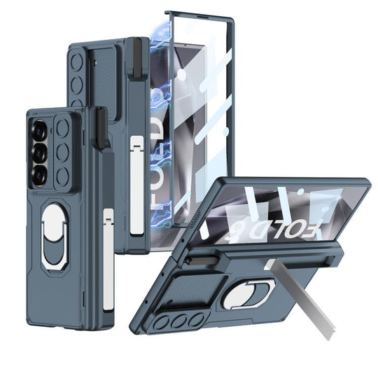 For Samsung Galaxy Z Fold6 GKK Integrated Folding Armored Shell PC Phone Case with Pen Box(Green)