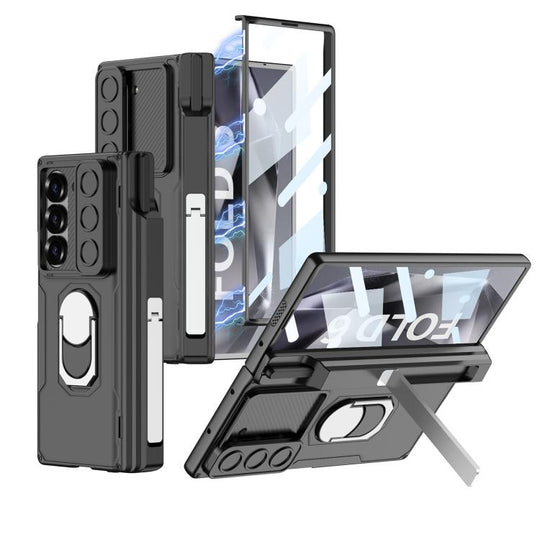 For Samsung Galaxy Z Fold6 GKK Integrated Folding Armored Shell PC Phone Case with Pen Box(Black)