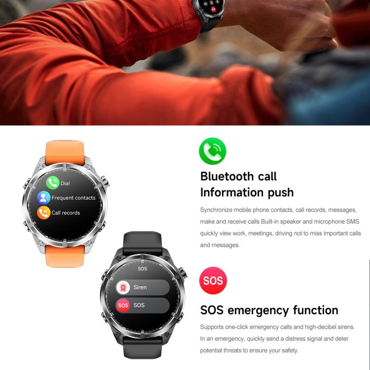 HD300 1.43 inch AMOLED Screen Silicone Strap Sports Smart Watch Supports Blood Oxygen Detection(Black) - Smart Watches by buy2fix | Online Shopping UK | buy2fix