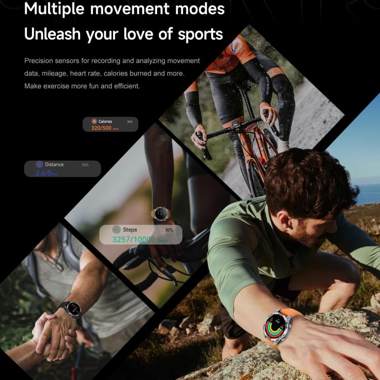 HD300 1.43 inch AMOLED Screen Silicone Strap Sports Smart Watch Supports Blood Oxygen Detection(Black) - Smart Watches by buy2fix | Online Shopping UK | buy2fix