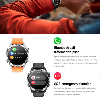 HD300 1.43 inch AMOLED Screen Dual Straps Sports Smart Watch Supports Blood Oxygen Detection(Black Silicone Strap + Black Steel Strap) - Smart Watches by buy2fix | Online Shopping UK | buy2fix