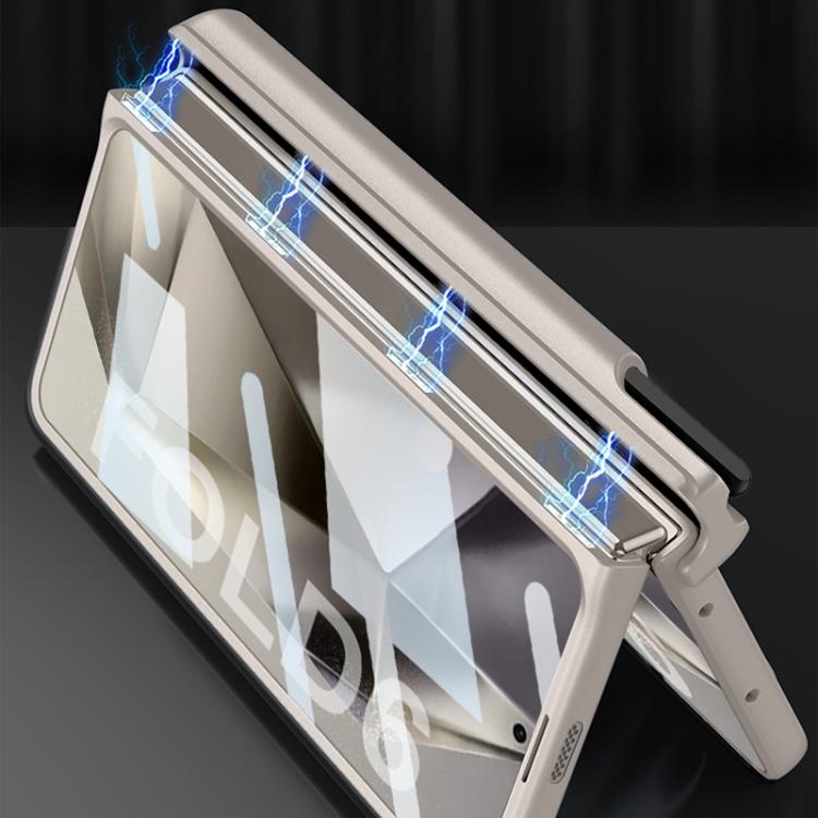 For Samsung Galaxy Z Fold6 GKK Integrated Magnetic Folding Hinge Phone Case with Wrist Strap & Pen Holder(Black) - Galaxy Z Fold6 5G Cases by GKK | Online Shopping UK | buy2fix