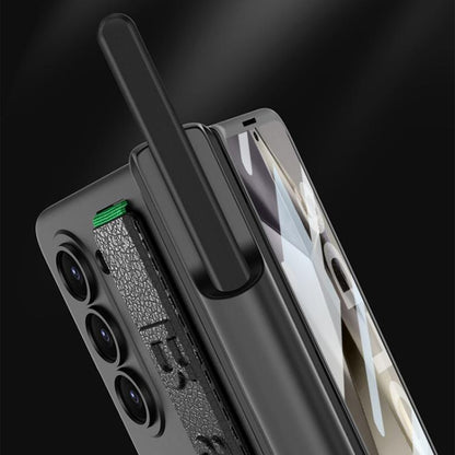 For Samsung Galaxy Z Fold6 GKK Integrated Magnetic Folding Hinge Phone Case with Wrist Strap & Pen Holder(Green) - Galaxy Z Fold6 5G Cases by GKK | Online Shopping UK | buy2fix