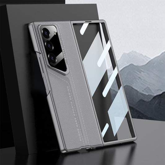 For Samsung Galaxy Z Fold6 GKK Integrated Blade Leather Full Coverage Phone Case(Mountain Gray) - Galaxy Z Fold6 5G Cases by GKK | Online Shopping UK | buy2fix