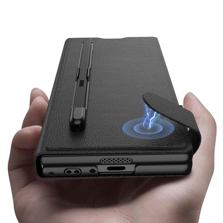 For Samsung Galaxy Z Fold6 GKK Integrated Flip Wallet Leather Phone Case with Pen Slots, Not Included Pen(Mountain Gray) - Galaxy Z Fold6 5G Cases by GKK | Online Shopping UK | buy2fix