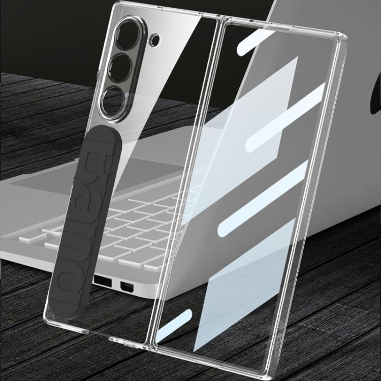 For Samsung Galaxy Z Fold6 GKK Integrated Phantom Silicone Wristband Transparent Phone Case(Black) - Galaxy Z Fold6 5G Cases by GKK | Online Shopping UK | buy2fix