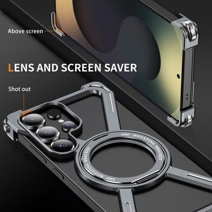 For Samsung Galaxy S25 Ultra 5G Titanium Alloy MagSafe Magnetic Airbag Shockproof Phone Case(Grey) - Galaxy S25 Ultra 5G Cases by buy2fix | Online Shopping UK | buy2fix