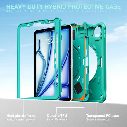 For iPad Air 11 2025 / 2024 / Pro 11 2022 Dragon Rotation Kickstand Silicone Hybrid PC Tablet Case(Green) - iPad Air 11 2025 / 2024 Cases by buy2fix | Online Shopping UK | buy2fix