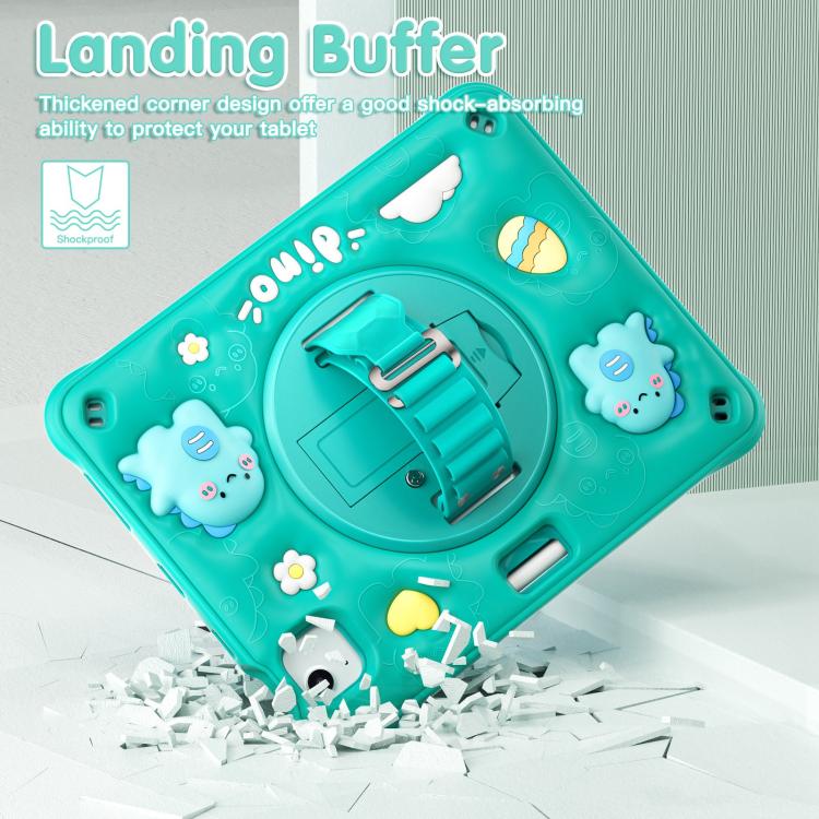 For iPad Air 11 2025 / 2024 / Pro 11 2022 Dragon Rotation Kickstand Silicone Hybrid PC Tablet Case(Green) - iPad Air 11 2025 / 2024 Cases by buy2fix | Online Shopping UK | buy2fix