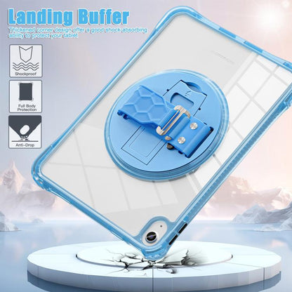 For iPad 2025 / 2022 Rotation Grip Holder TPU Hybrid Clear PC Tablet Case(Light Blue) - iPad 2025 / 2022 Cases by buy2fix | Online Shopping UK | buy2fix