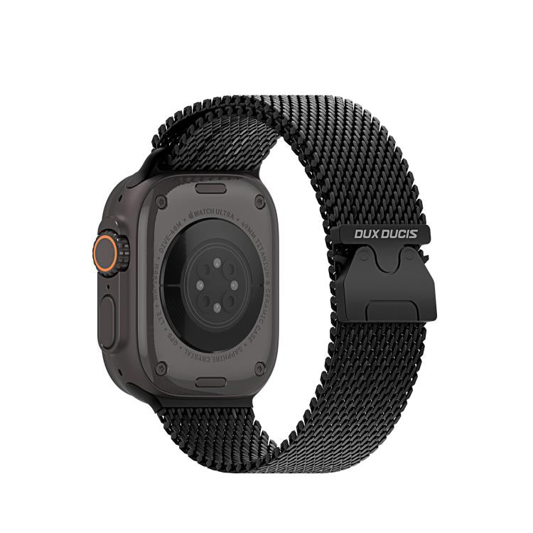 For Apple Watch 46mm / 49mm / 45mm / 44mm DUX DUCIS Milanese Air Series Stainless Steel Magnetic Watch Strap(Black) - Watch Bands by DUX DUCIS | Online Shopping UK | buy2fix