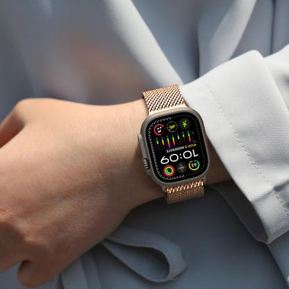 For Apple Watch 46mm / 49mm / 45mm / 44mm DUX DUCIS Milanese Air Series Stainless Steel Magnetic Watch Strap(Rose Gold) - Watch Bands by DUX DUCIS | Online Shopping UK | buy2fix