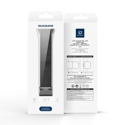 For Apple Watch 42mm / 41mm / 40mm / 38mm DUX DUCIS Milanese Air Series Stainless Steel Magnetic Watch Strap(Black) - Watch Bands by DUX DUCIS | Online Shopping UK | buy2fix