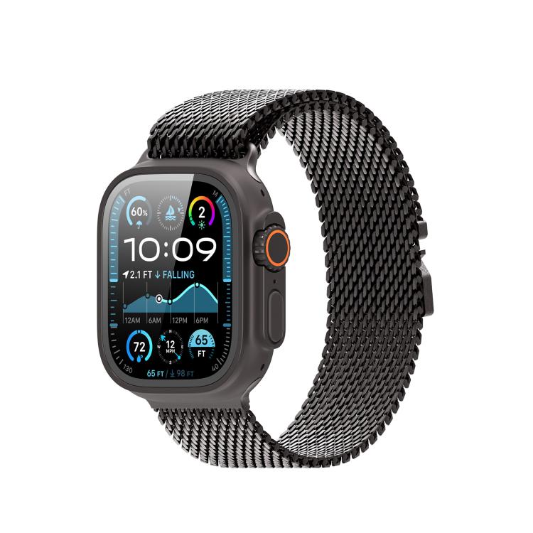 For Apple Watch 42mm / 41mm / 40mm / 38mm DUX DUCIS Milanese Air Series Stainless Steel Magnetic Watch Strap(Gun Grey) - Watch Bands by DUX DUCIS | Online Shopping UK | buy2fix