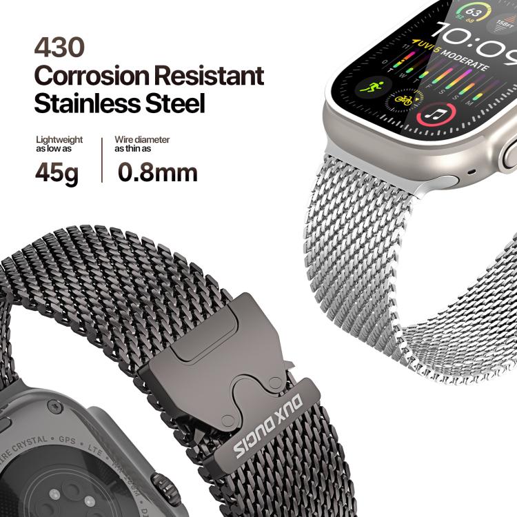 For Apple Watch 42mm / 41mm / 40mm / 38mm DUX DUCIS Milanese Air Series Stainless Steel Magnetic Watch Strap(Gun Grey) - Watch Bands by DUX DUCIS | Online Shopping UK | buy2fix