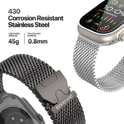 For Apple Watch 42mm / 41mm / 40mm / 38mm DUX DUCIS Milanese Air Series Stainless Steel Magnetic Watch Strap(Gun Grey) - Watch Bands by DUX DUCIS | Online Shopping UK | buy2fix