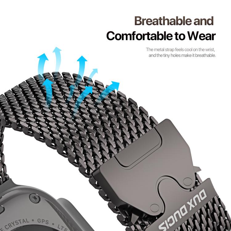 For Apple Watch 42mm / 41mm / 40mm / 38mm DUX DUCIS Milanese Air Series Stainless Steel Magnetic Watch Strap(Gun Grey) - Watch Bands by DUX DUCIS | Online Shopping UK | buy2fix