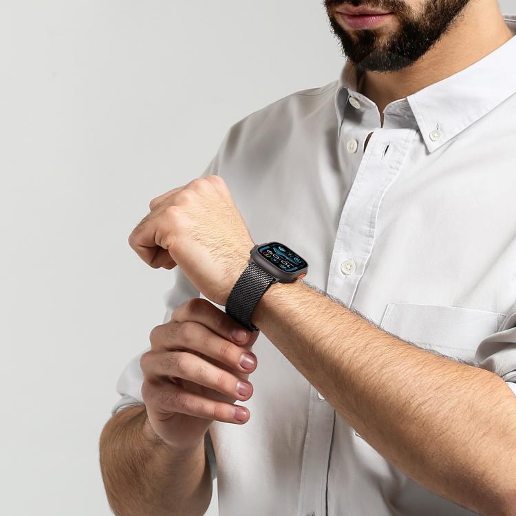 For Apple Watch 42mm / 41mm / 40mm / 38mm DUX DUCIS Milanese Air Series Stainless Steel Magnetic Watch Strap(Gun Grey) - Watch Bands by DUX DUCIS | Online Shopping UK | buy2fix