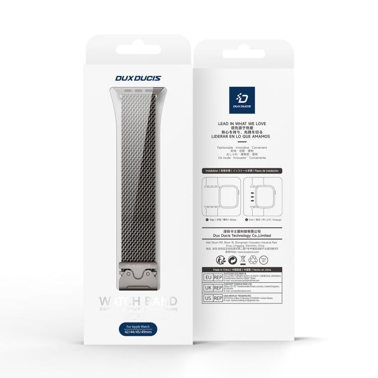 For Apple Watch 42mm / 41mm / 40mm / 38mm DUX DUCIS Milanese Air Series Stainless Steel Magnetic Watch Strap(Gun Grey) - Watch Bands by DUX DUCIS | Online Shopping UK | buy2fix