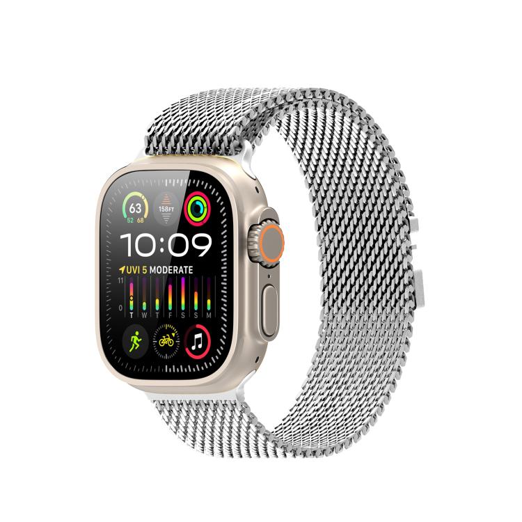 For Apple Watch 42mm / 41mm / 40mm / 38mm DUX DUCIS Milanese Air Series Stainless Steel Magnetic Watch Strap(Silver) - Watch Bands by DUX DUCIS | Online Shopping UK | buy2fix