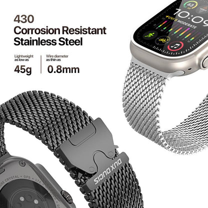 For Apple Watch 42mm / 41mm / 40mm / 38mm DUX DUCIS Milanese Air Series Stainless Steel Magnetic Watch Strap(Silver) - Watch Bands by DUX DUCIS | Online Shopping UK | buy2fix