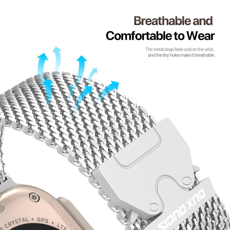 For Apple Watch 42mm / 41mm / 40mm / 38mm DUX DUCIS Milanese Air Series Stainless Steel Magnetic Watch Strap(Silver) - Watch Bands by DUX DUCIS | Online Shopping UK | buy2fix