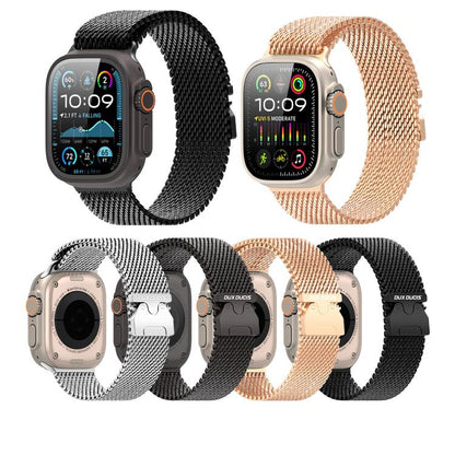 For Apple Watch 46mm / 49mm / 45mm / 44mm DUX DUCIS Milanese Air Series Stainless Steel Magnetic Watch Strap(Black) - Watch Bands by DUX DUCIS | Online Shopping UK | buy2fix
