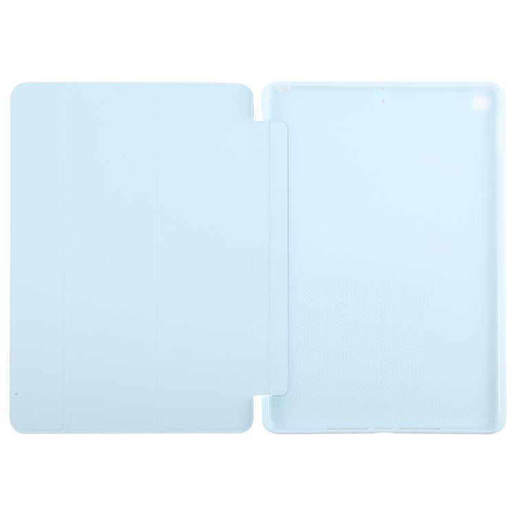 For iPad 10.2 2021 / 2020 / 2019 GEBEI 3-folding Holder Shockproof Flip Leather Tablet Case(Sky Blue) - iPad 10.2 Cases by GEBEI | Online Shopping UK | buy2fix