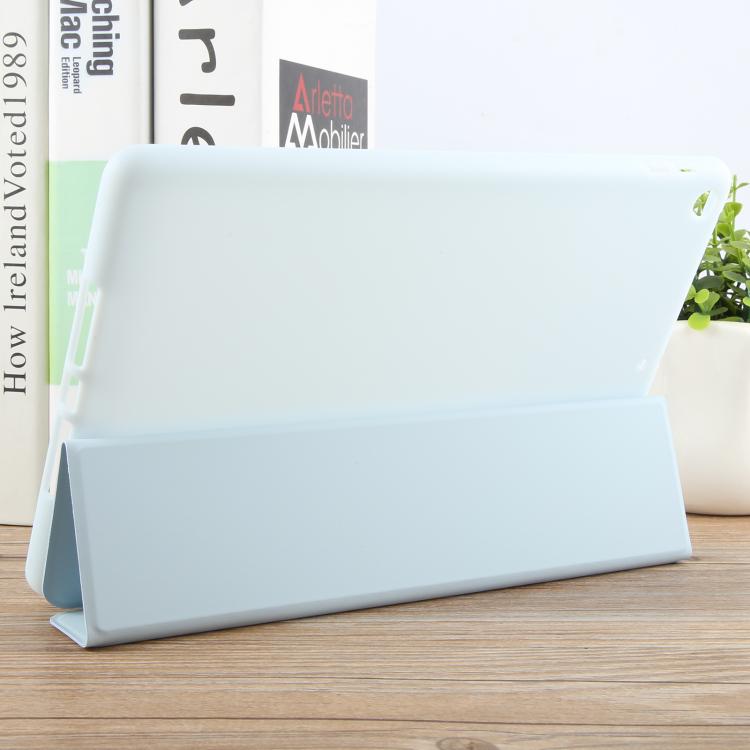 For iPad 10.2 2021 / 2020 / 2019 GEBEI 3-folding Holder Shockproof Flip Leather Tablet Case(Sky Blue) - iPad 10.2 Cases by GEBEI | Online Shopping UK | buy2fix