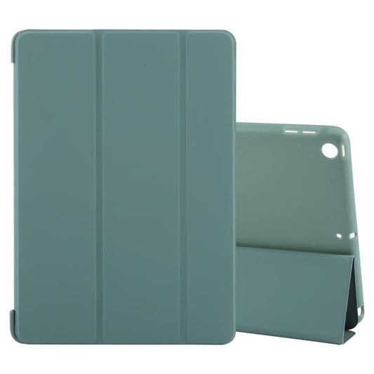 For iPad 10.2 2021 / 2020 / 2019 GEBEI 3-folding Holder Shockproof Flip Leather Tablet Case(Dark Green) - iPad 10.2 Cases by GEBEI | Online Shopping UK | buy2fix