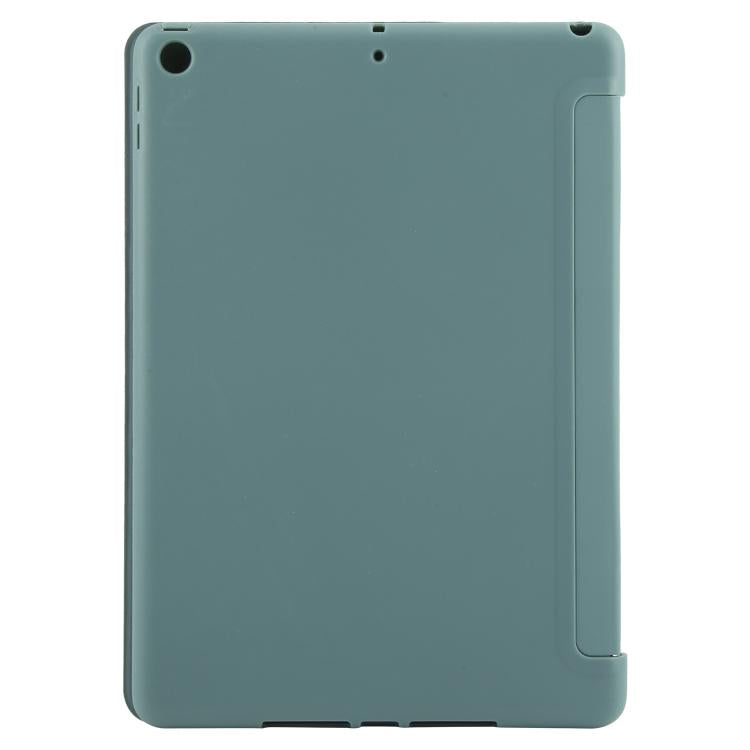 For iPad 10.2 2021 / 2020 / 2019 GEBEI 3-folding Holder Shockproof Flip Leather Tablet Case(Dark Green) - iPad 10.2 Cases by GEBEI | Online Shopping UK | buy2fix