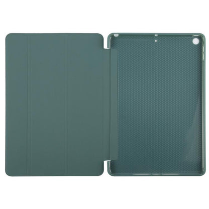 For iPad 10.2 2021 / 2020 / 2019 GEBEI 3-folding Holder Shockproof Flip Leather Tablet Case(Dark Green) - iPad 10.2 Cases by GEBEI | Online Shopping UK | buy2fix
