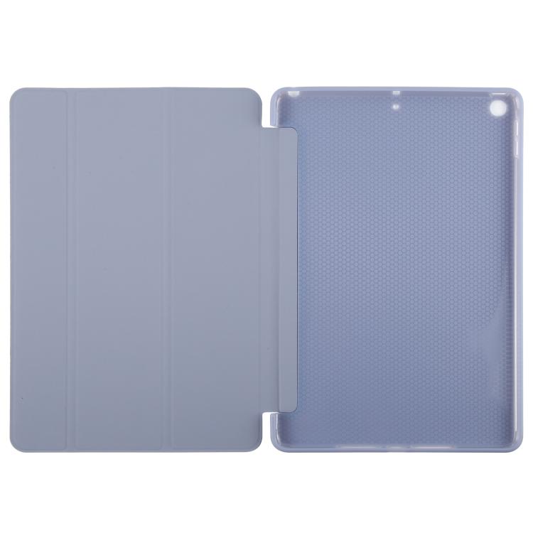 For iPad 10.2 2021 / 2020 / 2019 GEBEI 3-folding Holder Shockproof Flip Leather Tablet Case(Lavender Purple) - iPad 10.2 Cases by GEBEI | Online Shopping UK | buy2fix