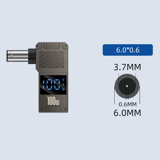 100W Computer Charging Digital Display Adapter, Specification:Type-C to DC6.0x0.6mm - Universal Power Adapter by buy2fix | Online Shopping UK | buy2fix