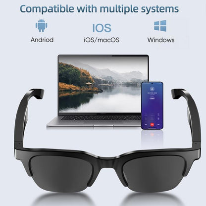 E60 ENC Noise Reduction Smart Audio Bluetooth Glasses(Transparent) - Smart Glasses by buy2fix | Online Shopping UK | buy2fix