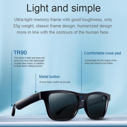 E10 Smart Audio Bluetooth Glasses, Style: Touch Style(Transparent) - Smart Glasses by buy2fix | Online Shopping UK | buy2fix