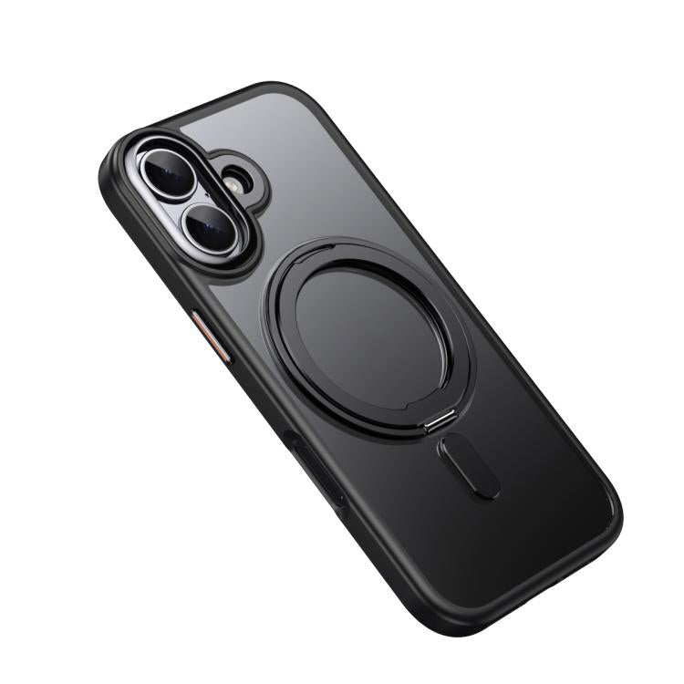 For iPhone 17 Frosted 360 Degree MagSafe Magnetic Holder Phone Case(Black) - iPhone 17 Cases by buy2fix | Online Shopping UK | buy2fix