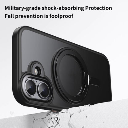 For iPhone 17 Frosted 360 Degree MagSafe Magnetic Holder Phone Case(Black) - iPhone 17 Cases by buy2fix | Online Shopping UK | buy2fix