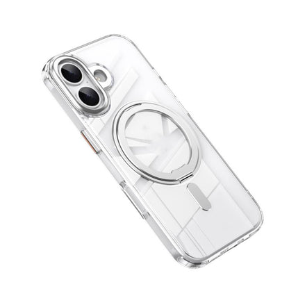 For iPhone 17 Frosted 360 Degree MagSafe Magnetic Holder Phone Case(Silver) - iPhone 17 Cases by buy2fix | Online Shopping UK | buy2fix