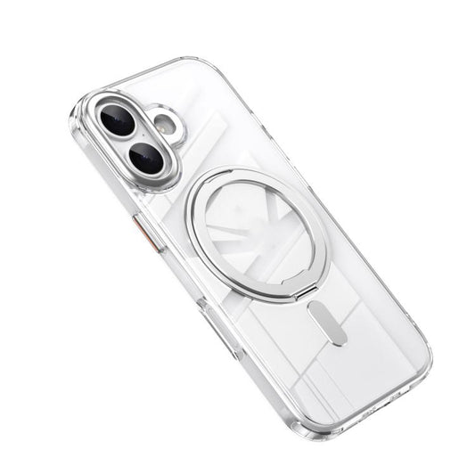 For iPhone 17 Frosted 360 Degree MagSafe Magnetic Holder Phone Case(Silver) - iPhone 17 Cases by buy2fix | Online Shopping UK | buy2fix