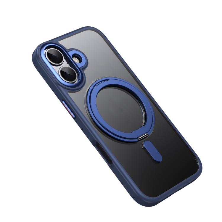For iPhone 17 Frosted 360 Degree MagSafe Magnetic Holder Phone Case(Blue) - iPhone 17 Cases by buy2fix | Online Shopping UK | buy2fix