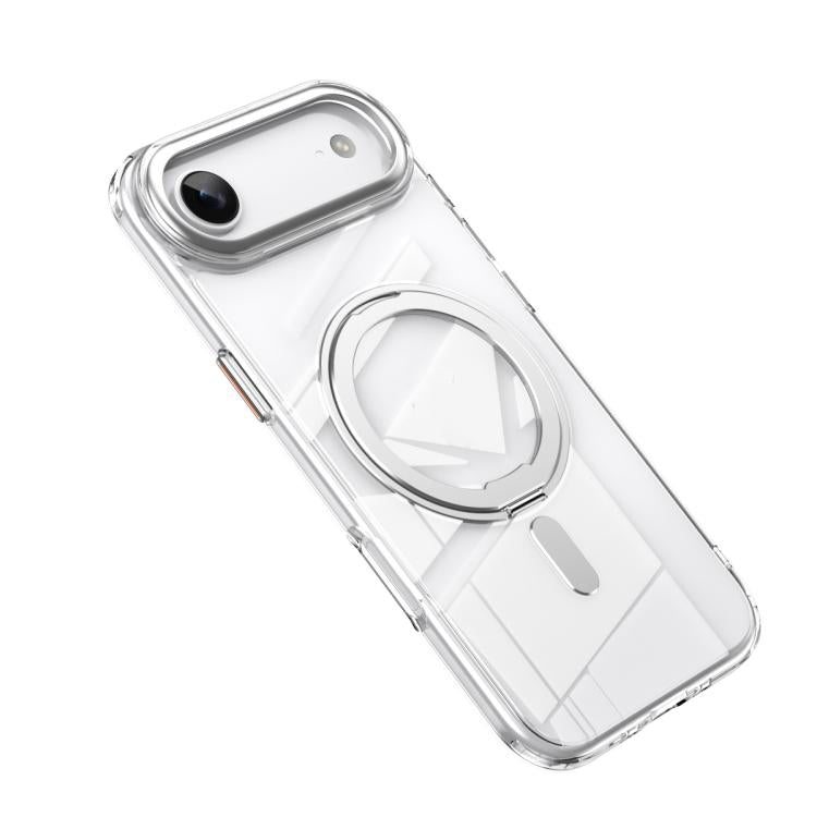 For iPhone Air Frosted 360 Degree MagSafe Magnetic Holder Phone Case(Silver) - iPhone Air Cases by buy2fix | Online Shopping UK | buy2fix