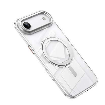 For iPhone Air Frosted 360 Degree MagSafe Magnetic Holder Phone Case(Silver) - iPhone Air Cases by buy2fix | Online Shopping UK | buy2fix