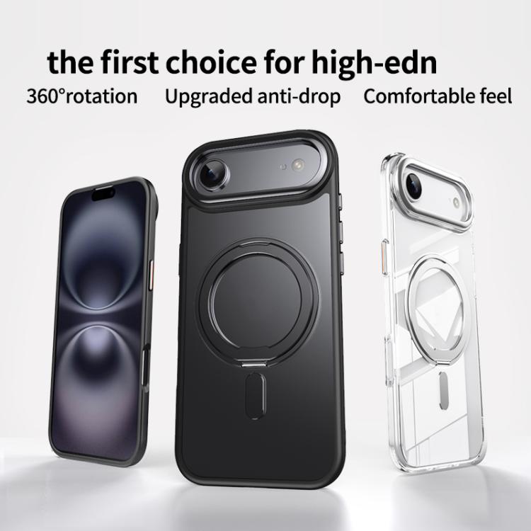 For iPhone Air Frosted 360 Degree MagSafe Magnetic Holder Phone Case(Silver) - iPhone Air Cases by buy2fix | Online Shopping UK | buy2fix