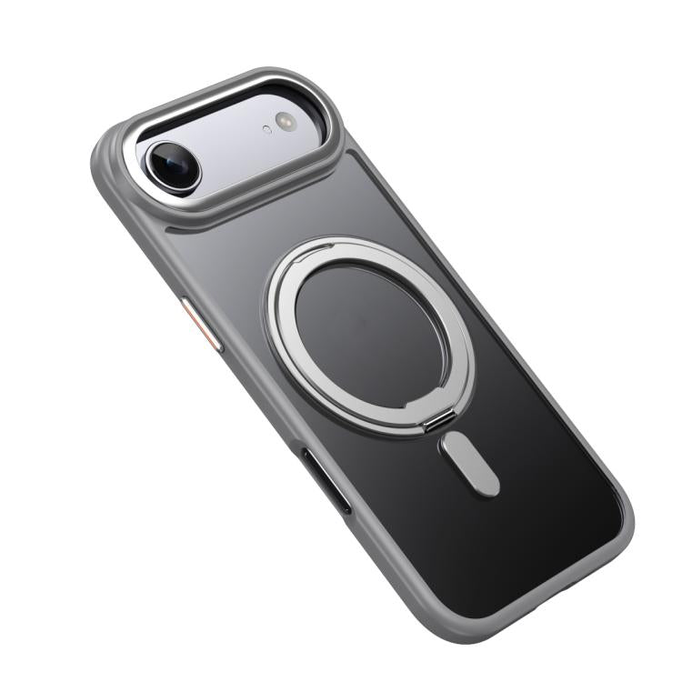 For iPhone Air Frosted 360 Degree MagSafe Magnetic Holder Phone Case(Grey) - iPhone Air Cases by buy2fix | Online Shopping UK | buy2fix