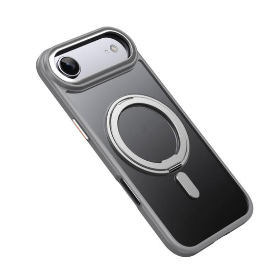 For iPhone Air Frosted 360 Degree MagSafe Magnetic Holder Phone Case(Grey) - iPhone Air Cases by buy2fix | Online Shopping UK | buy2fix