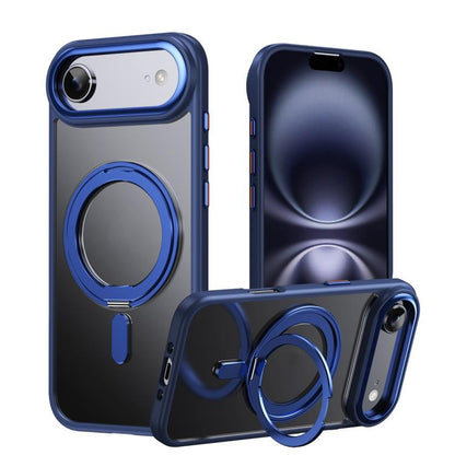 For iPhone Air Frosted 360 Degree MagSafe Magnetic Holder Phone Case(Blue) - iPhone Air Cases by buy2fix | Online Shopping UK | buy2fix